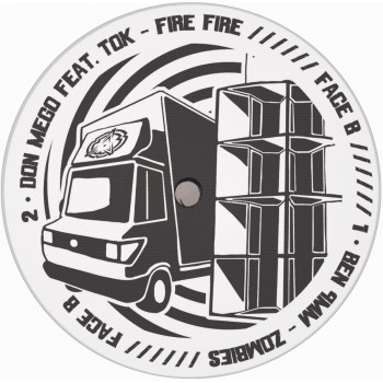 Center label of Psychoquake 01 featuring Gotek, Ranxerox, Ben 9mm and Don Mego