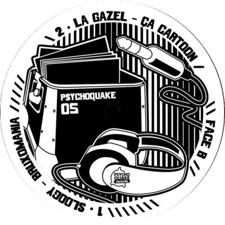 Center label of Psychoquake 05 freetekno vinyl