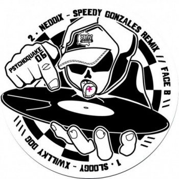 Center label of freetekno vinyl  Psychoquake 06