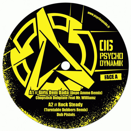 Center label of PsychoDynamik 06, ragga-jungle vinyl
