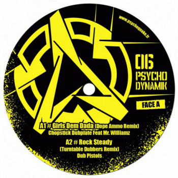 Center label of PsychoDynamik 06, ragga-jungle vinyl