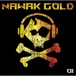 Visuel du vinyle Nawak Gold, avec Leeroy et KTR, production française mêlant techno, hardtechno, hardstyle et hardcore.