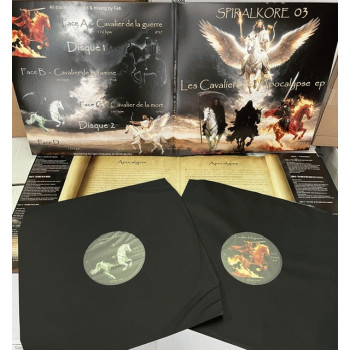 Spiralkore 03 – Les Cavaliers De L'Apocalypse by Feb, double FREETEKNO vinyl in a gatefold sleeve.