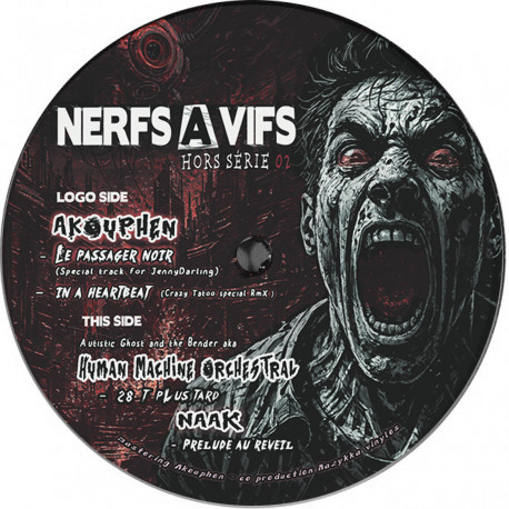 Macaron du vinyle Nerfs A Vif Hors Série 02, Akouphen, Human Machine Orchestral, Naak.