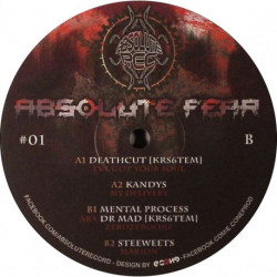 Label center of the freetekno hardcore vinyl Absolute Fear 01.