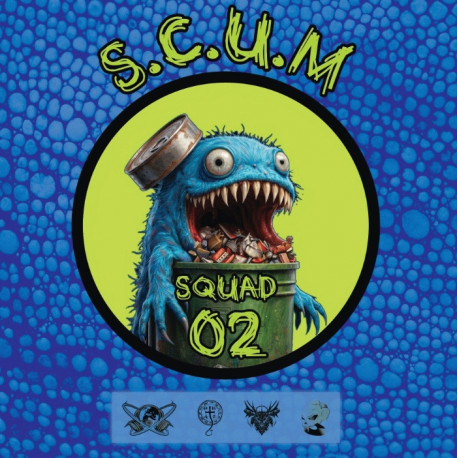Pochette du du vinyle hardcore SCUM Squad 02, Angel Flo, Niki Flo, Frakass, Desolation, Mascore.
